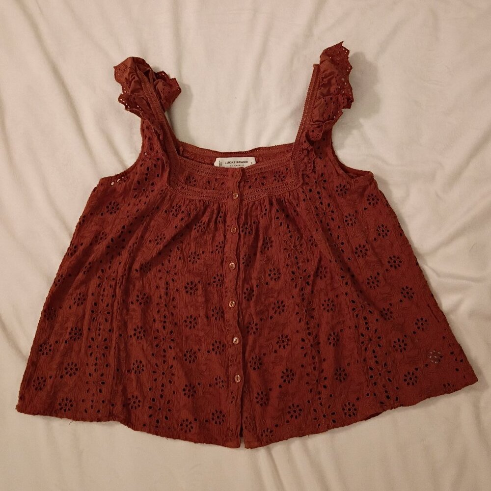 Lucky Brand Eyelet Breezy Tank Top